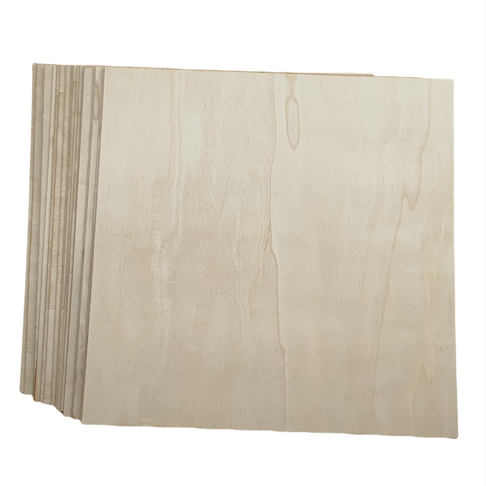 20 Pack Square Plywood Sheets, 30 x 30 x 0.2cm Unfinished Wooden Sheets, Wood Blank Board for DIY Crafts, Painting, Engraving