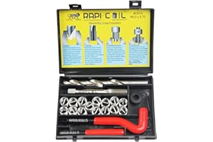 RAPI-Coil M12 x 1.75 Thread Repair Helicoil Kit, HSS M2 Tap & Drill, SS 304 Wire Inserts - Made in India