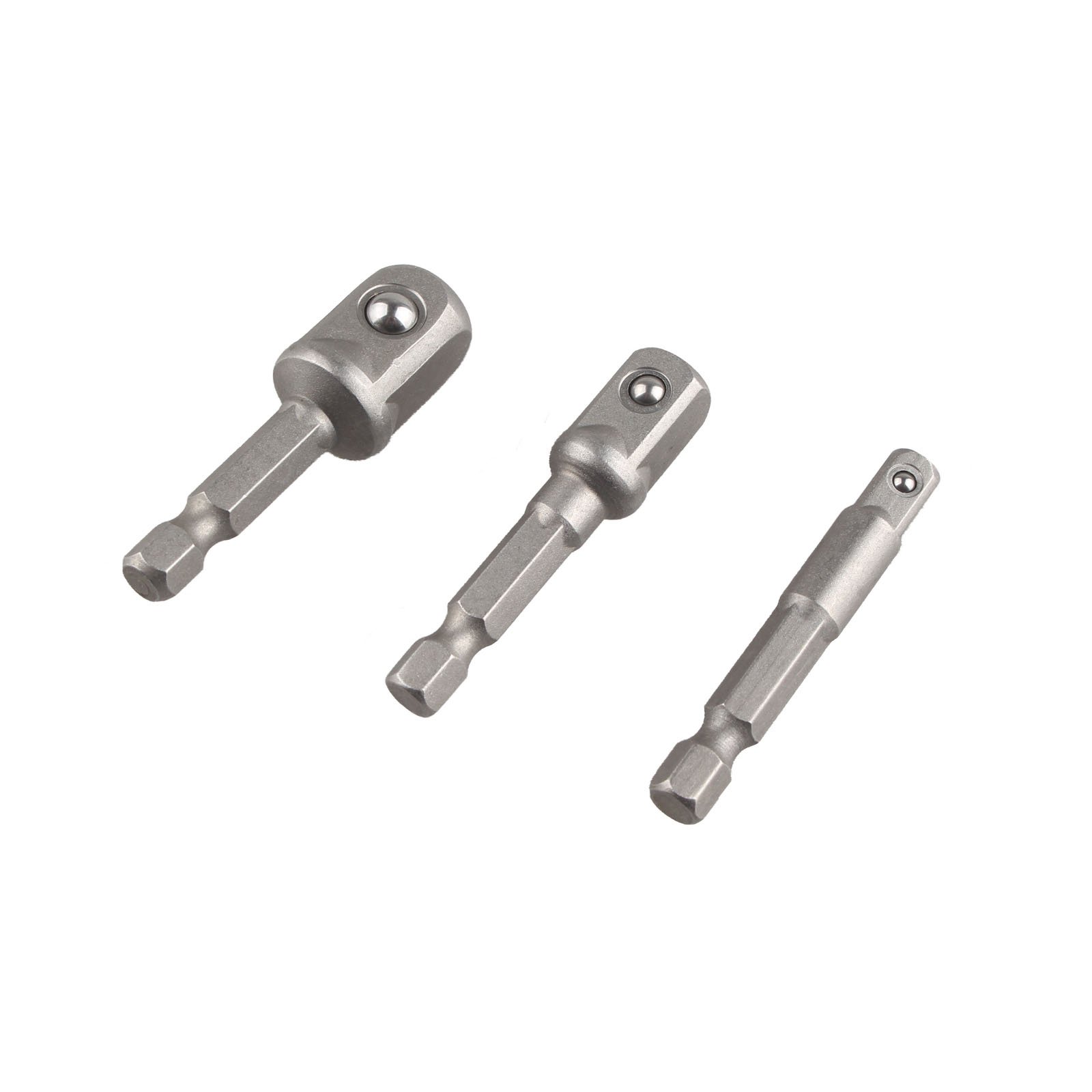 HALJIA 3Pcs Drill Socket Extension Adapter Connecting Rod of Hex Shank Converter to 1/4'' 3/8'' 1/2''Inch Impact Driver Power Drill Bits