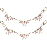 LXUEJIE 2 Pcs Purse Chain Strap Replacement, 9.8 Inch Alloy Bag Extender Chain Enamel Flower Charm Purse Handle Extender Decorative Bag Chains for Purses Wallets Handbags