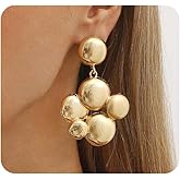Gold Ball Earrings for Women,Chunky Cluster Ball Dangle Earrings,Big Beaded Drop Earrings Y2k Earrings