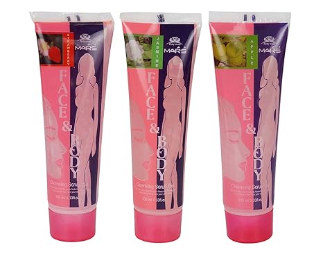 CYBERCITY MARKETING Cleansing Scrub Gel (Pack of 3) Strawberry, Jasmine, Apple