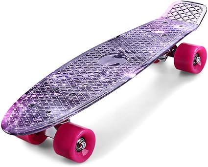 Hyy Skateboard Imprimer Mysteriose 22 Retro Cruiser Longboard Complet Pour Enfant Mauve Motif Starry Sky Amazon Fr Sports Et Loisirs