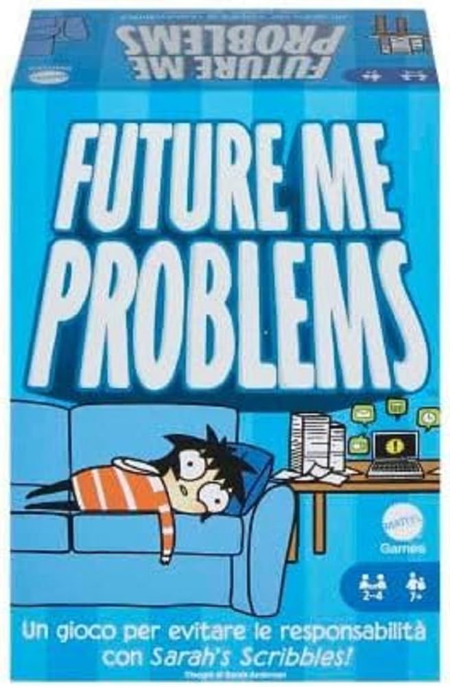 Future Me Problems Sarah's Scribbles Card Game with 2 Decks of Cards, 2 to 4 Players, Perfect for Family Game Nights, Toy for Kids, 7+ Years, HPH14