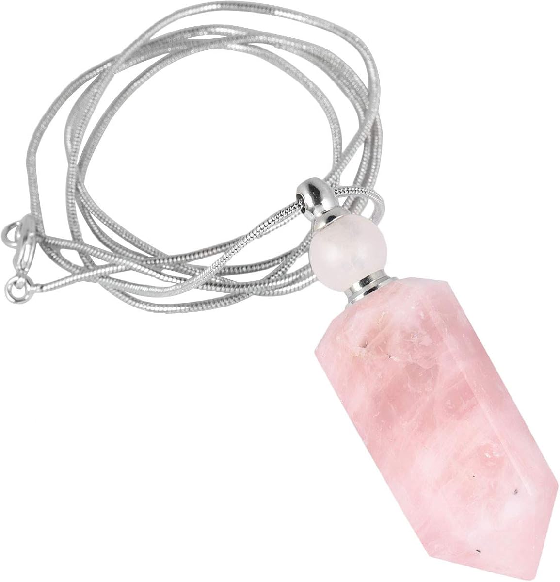 Nupuyai Essential Oil Diffuser Aromatherapy Necklace, Irregular Healing Crystal Point Stone Perfume Pendant with Long Chain - Image 3