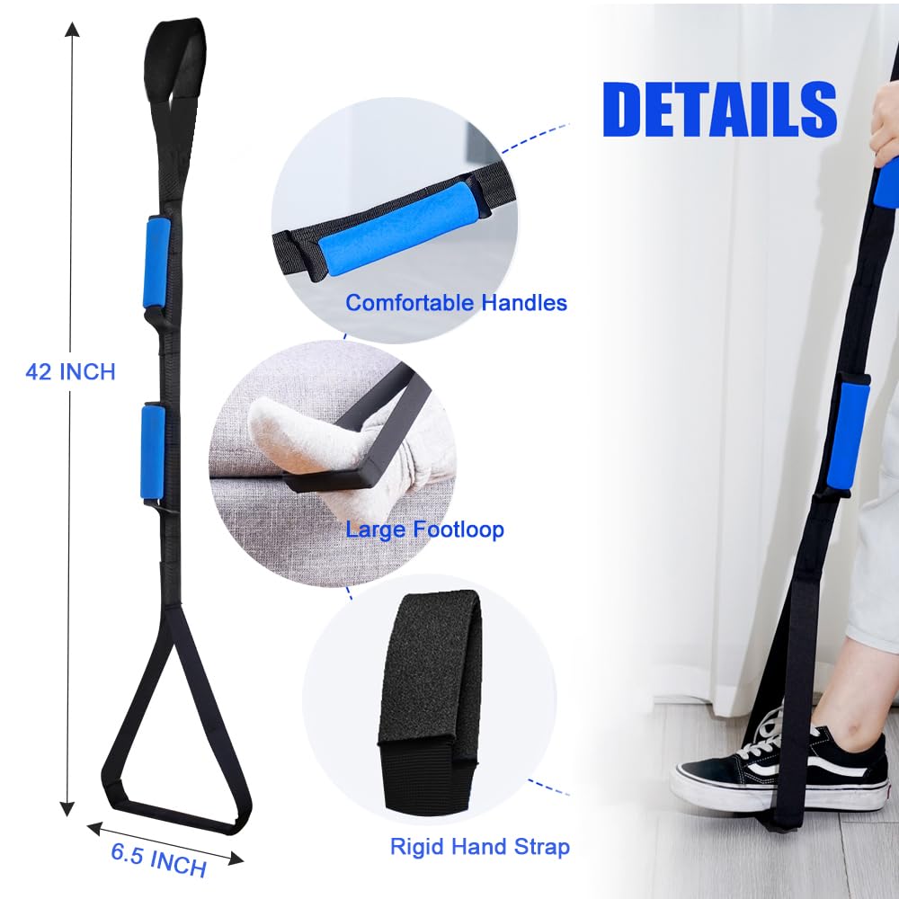 42 Inch Leg Lifter,Leg Lifter After Hip Replacement with Large Foot Loop,Mobility Aid for Disables and Elderly,Leg Lifter Strap for Knee Replacement Recovery Aids(Black)