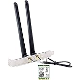 AX210NGW DTK WiFi Card WiFi 6E Supports 6GHz, 2230, 2x2 AX+BT 5.3+Tri-Band, Includes RF Cable (11 inch), 5dBi High Gain Antennas and Low-Profile Brackets