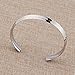 ZUOBAO Stainless Steel V Groove Cuff Bangle (Silver)