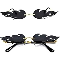 Unisex Gafas de Sol de Fuego Llama sin Montura Gafas de Sol Estrecha para Mujer Hombre Gafas de Sol de Estilo Punk…