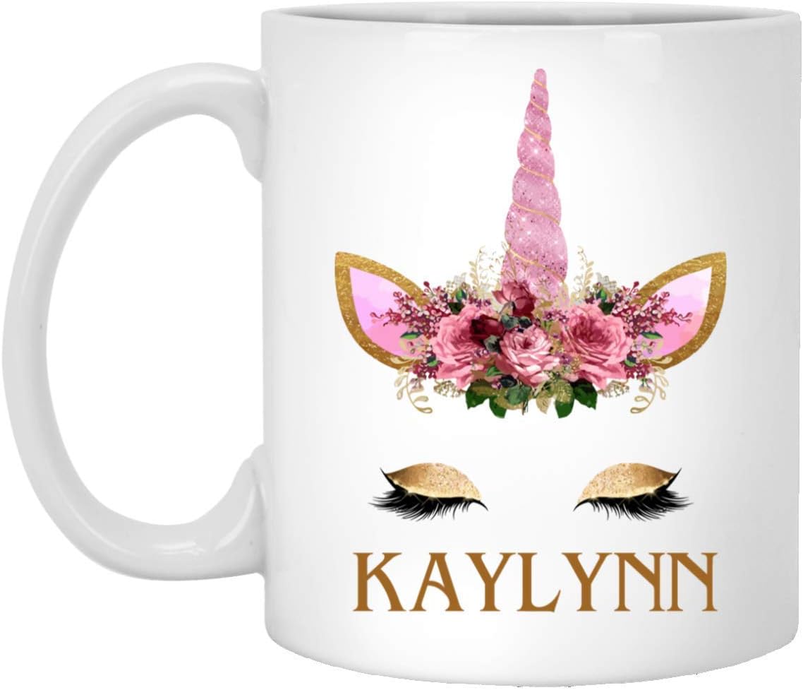 Taza de té, color blanco, Kaylynn Unicornio 325 ml, tazas de café con