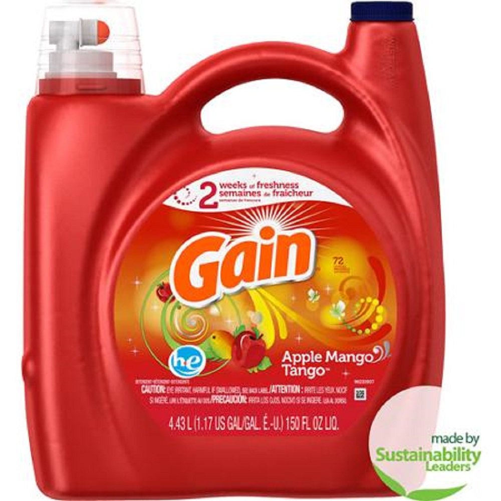 Gain Liquid Detergent 100 oz Apple Mango Tango 2x