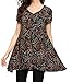 POGTMM Womens Summer V-Neck Short Sleeve Pocket Blouse Floral Print Swing Tunic Tops