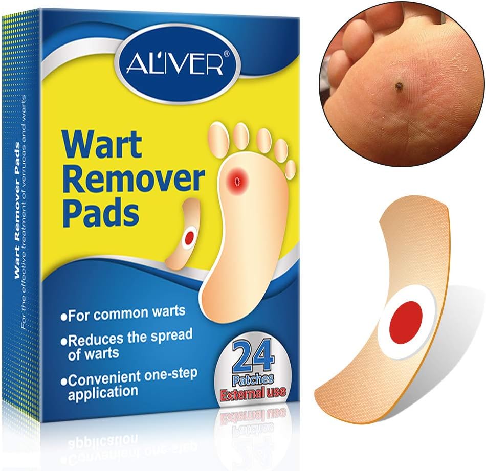 Wart Remover, Wart Removal Plasters Pad, Foot Corn Removal Plaster with Hole, Penetrates and Removes Common and Plantar Warts, Callus,Stops Wart Regrowth 24 Pcs/Box: Health & Personal Care