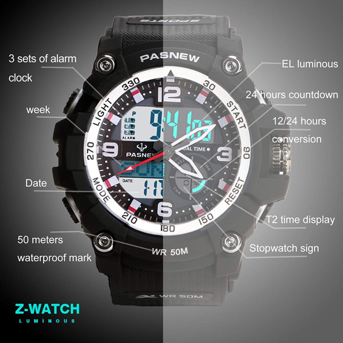 pasnew watch wr50m price