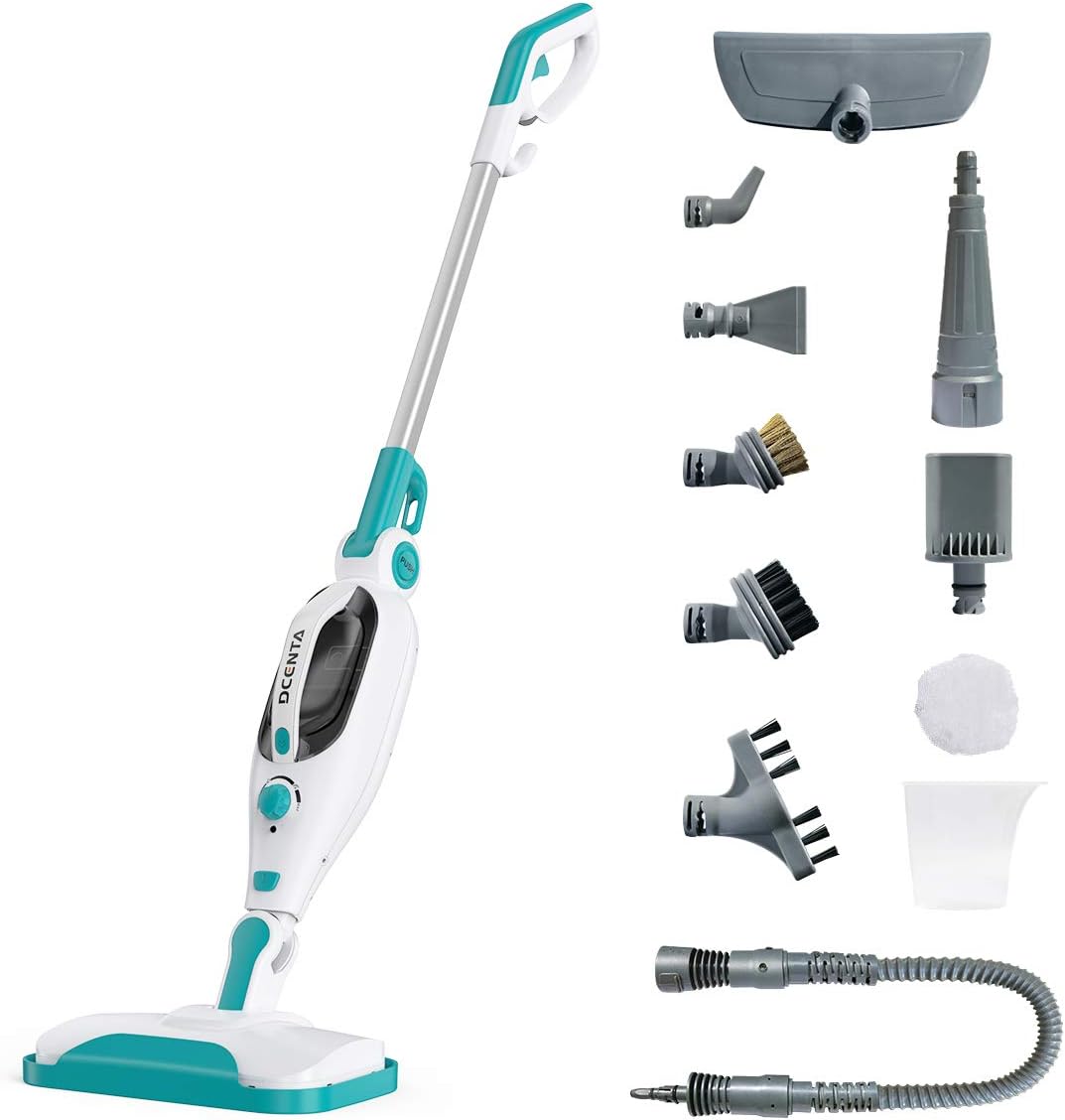 Dcenta 12-In-1Multifunction Steam Mops, 1500W Handheld Upright Floor Steam Cleaner for Floor,Carpets,Laminate,Removes 99.9% of Bacteria without Cleaning Chemicals