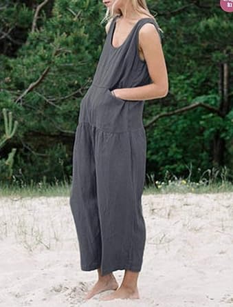 maternity linen jumpsuit
