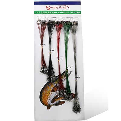 Sougayilang 100pcs Fishing Leader Rigging Trace Lure Snaps Swivel Steel  Wire Spinner Tackle Lines Rig