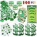 Kiddokids 144 St. Patrick's Day Party Favor Saint Patricks Day Irish Shamrock Glasses Necklaces