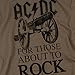 Popfunk ACDC for Those About to Rock Album T-shirt & Stickers, Safari Green (X-Large)