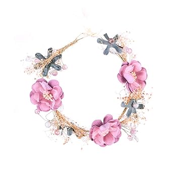 お花の冠 花嫁 髪飾り ウェディング 花冠 ヘアアクセサリー 演奏会 Frcolor ブライダル 写真撮影 ヘッドドレス ヘア花輪 フラワー Exuconsulting Ch