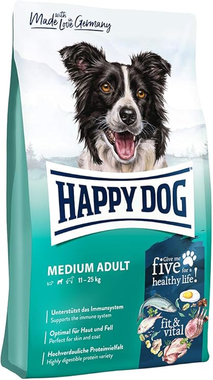 Amazon Co Jp Happy Dog ハッピードッグ ミディアム アダルト 中型犬 成犬用 グルテンフリー ポテト不使用 無添加 ヒューマングレード ドイツ製 ドッグフード 大粒 12kg ペット用品