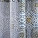 Home Essence - Taya Shower Curtain - Blue and Yellow - Printed Medallions Pattern - 72x72 inches
