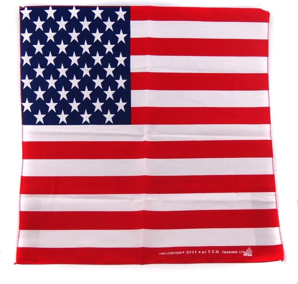 OWM Handkerchief (21" x 21") US American Flag Bandana USA at Amazon Men