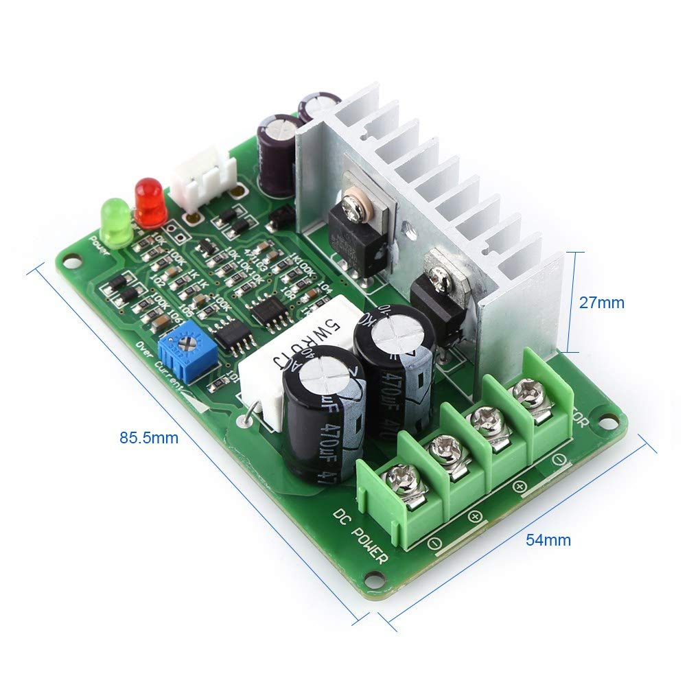 24v potentiometer, 12V/24V/36V PWM DC Motor Speed Controller Regulator Potentiometer Overload Protector Motor Speed Control Board 15A - Image 3