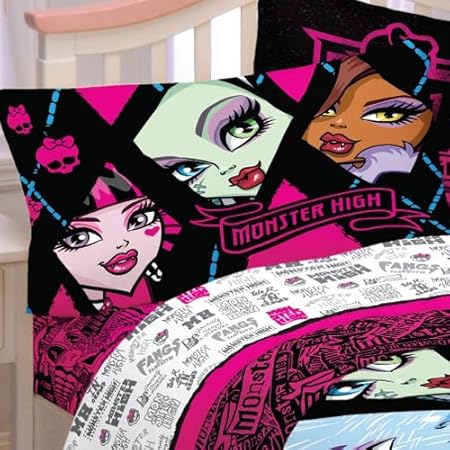 Amazon Com Monster High Dolls Ghouls Back 3pc Twin Bed Sheets Set
