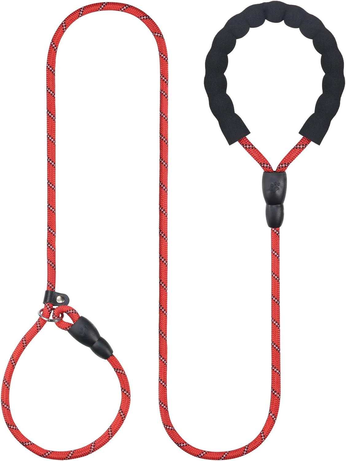 Taglory Dog Slip Rope Lead 6ft, Durable Reflective Climbing Rope, Rolled Pull Dog Leads, Suitable for Small Medium Dogs, Red