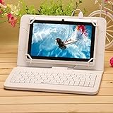 iRULU eXpro X1 7 Inch Quad Core Google Android 4.4 Tablet PC, 1024x600 Resolution, Wi-Fi, Games, Dual Cameras, 8GB Storage with keyboard - White Tablet