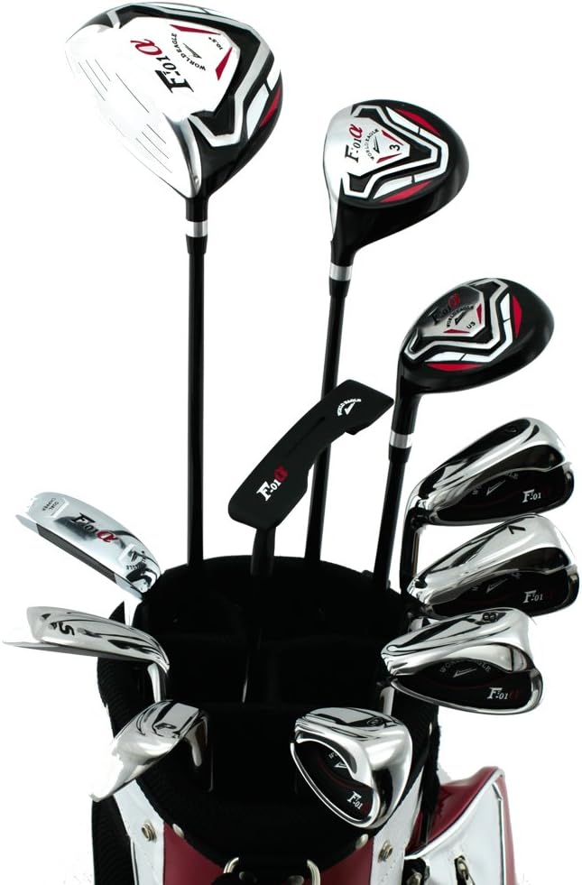World EagleF-F-01 Alfa Men's Complete Golf Set with WhiteRed Bag Left Flex-S 14-Piece