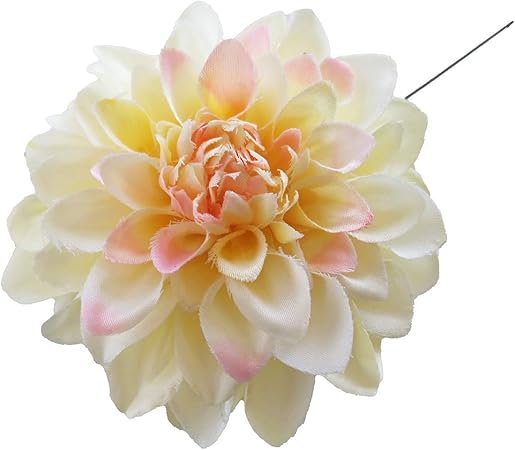 Amazon 造花 アートフラワー フェイクフラワー クラシックダリア大輪 1本 クリーム ヘアアクセサリー おもちゃ