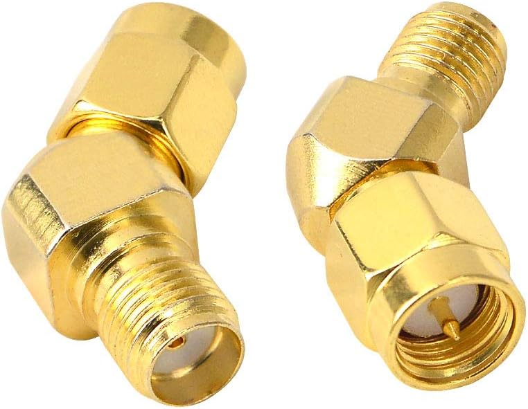 Pack of 2 RF FPV Antenna Adapter Connector SMA Male to Female 45 Degree Gold-Plated Adapter for WiFi Antenna Cable FPV Drone Fatshark Goggles