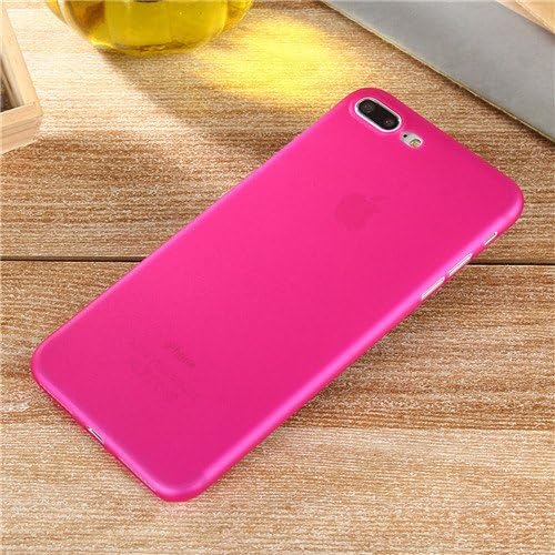 THE GURU SHOP Designed Plain Soft and Hard Transparent case Cover for case iPhone 7Plus(Hot Pink)