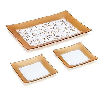 Amazon.com: Bandeja de vidrio templado rectangular de GAC ...