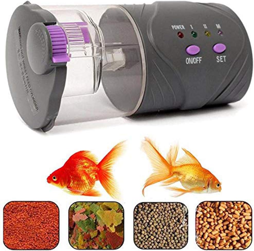 Uscyo Fish Feeder Automatic Fish Feeder Aquarium Fish Feeder Fish Feeder Auto Fish Food Timer Feeder for Fish Tank 16 8cm