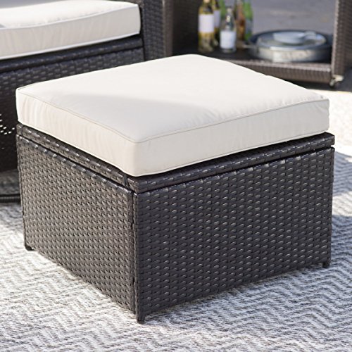 Coral Coast Berea Outdoor Wicker Storage Ottoman Beachfront Decor