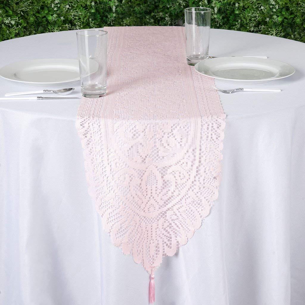 Best Blush Pink Lace Table Runner