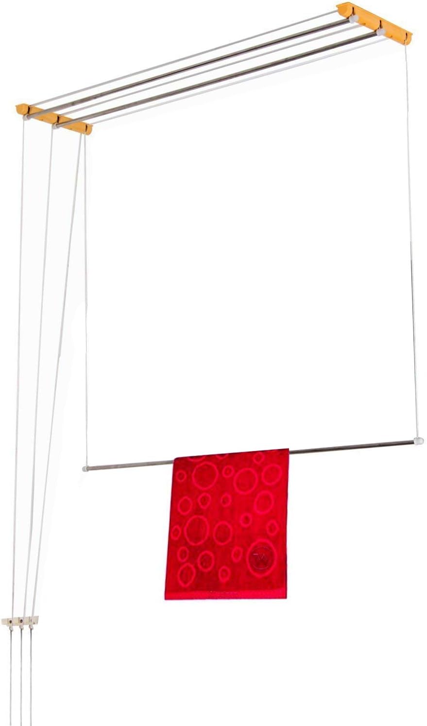 Wudore Luxury Ceiling Cloth Drying Hanger with One by One Drop Down Rods (3 Lines) (6 Feet)