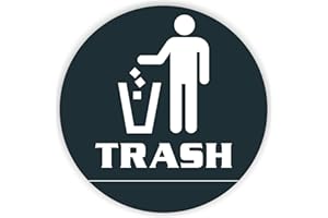 PARTH IMPEX Trash Bin Can Sticker - (Pack of 12) 6" Large Round Laminated Vinyl Decals Recycle Can Bins Sign Labels