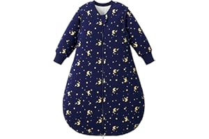 Duomiaomiao 3.5 TOG Baby Sleep Sack 100% Cotton Winter Long Sleeve Baby Wearable Blanket, Super Warm Quilted Comfy Toddler Sleeping Sack