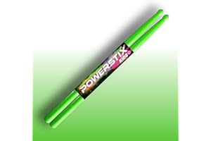 Powerstix colorful drumsticks for kids, Durable and light, specially designed for both electronic drums and acoustic drums for kids (SMALL STARS UV GREEN)