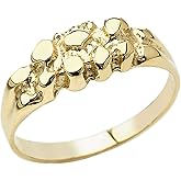 10K Rose, White, or Yellow Gold Nugget Pinky Ring or Tapered Band - Choice of Gold Color