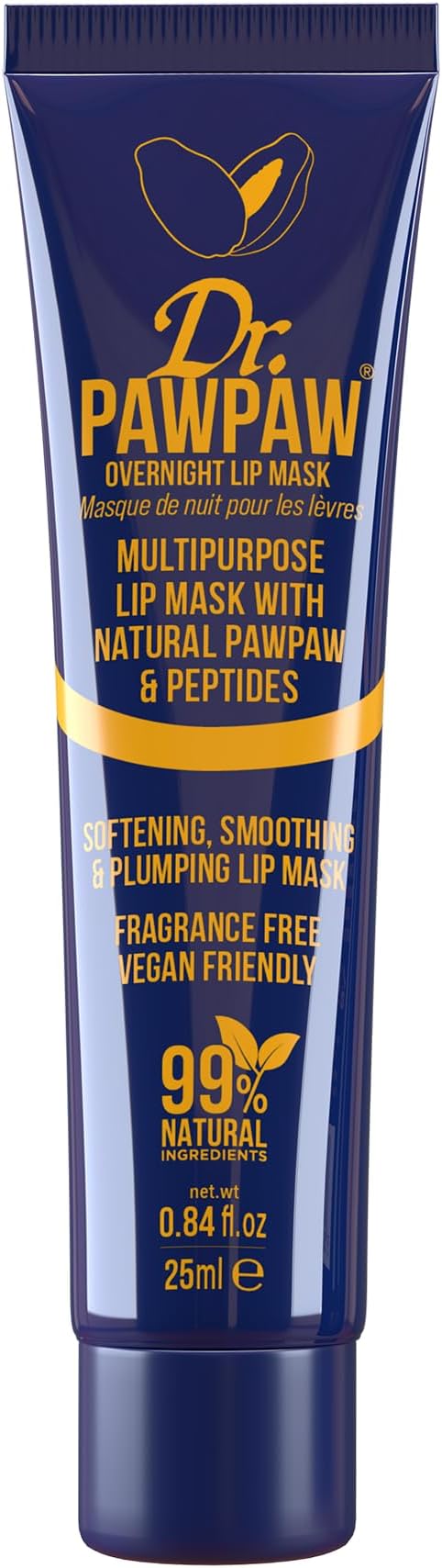 Dr. PAWPAW Overnight Lip Mask 25ml Hydrating Vegan Balm with Peptides