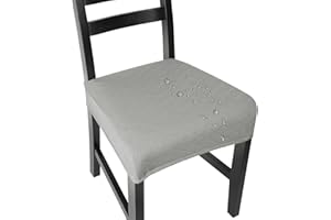 NORTHERN BROTHERS Dining Chair Seat Covers Set of 4, Seat Covers for Dining Room, Stretch Washable Chair Slipcover Protector, Light Grey