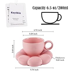 Koythin Ceramic Coffee Mug with Saucer