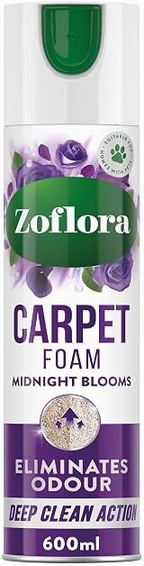 Zoflora Midnight Blooms Carpet Fresh & Care Foam 600ml Car/Upholstery