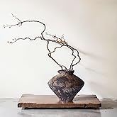 Wabi Sabi Rusty Vintage Vase, 6.1" Tall Wabi Sabi Decor Rustic Farmhouse Pottery Vase for Centerpiece, Textured Pottery Flower Vases for Home Decorative, Table, Living Room, Bedroom, Bathroom, Kitchen