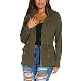 SheKiss Womens Camouflage Shacket Jacket Coats Fashion Fall Long Sleeve Zipper Canvas Camo Jackets with Pockets